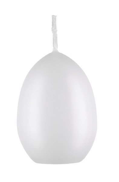 Eierkerzen Weiß 90 x Ø 60 mm, 6 Stück