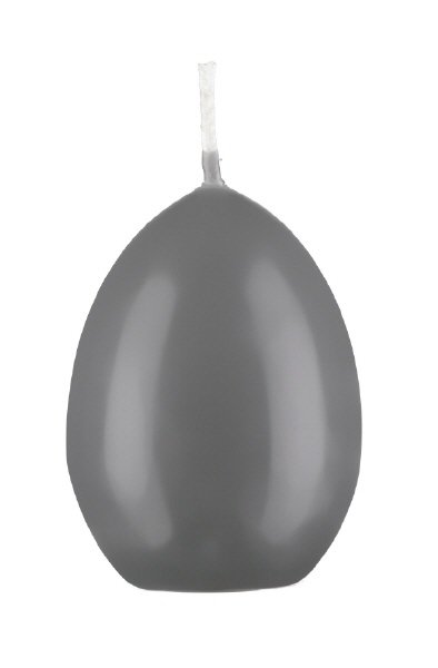 Eierkerzen Grau 60 x Ø 45 mm, 30 Stück