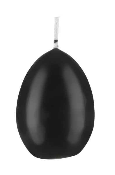 Eierkerzen Schwarz, 60 x Ø 45 mm, 6 Stück
