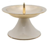 Kerzenleuchter Weiß/Gold Retro-Style aus Messing...