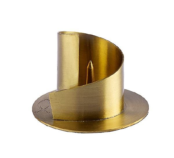 Kerzenleuchter mit Dorn Gold Messing satiniert für Kerzen Ø 40 mm