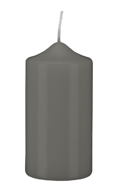 Stumpenkerzen Grau Grey 200 x Ø 100 mm, 6 Stück