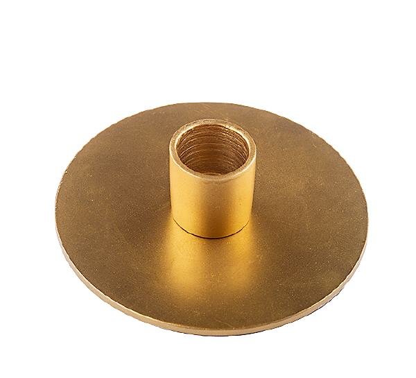 Stabkerzenhalter auf fein-matter Grundplatte Gold Ø Außen 100 mm für Kerzen Ø 20 mm