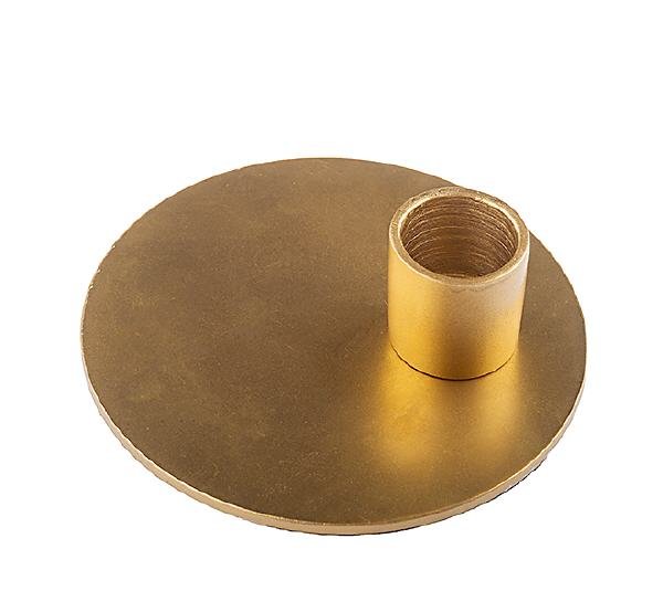 Stabkerzenhalter auf fein-matter Grundplatte Gold Ø Außen 100 mm für Kerzen Ø 20 mm