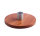 Stabkerzenhalter auf Holzteller Ø Außen 130 mm mit Silber-Kerzentülle für Kerzen Ø 20 mm