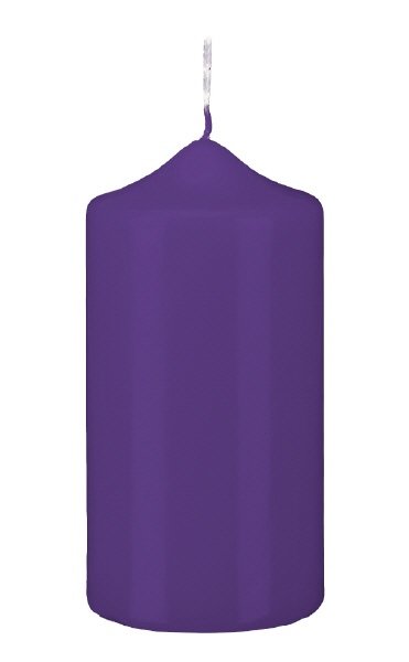 Stumpenkerzen Lila 120 x Ø 60 mm, 12 Stück