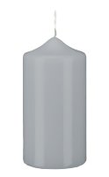 Stumpenkerzen Silbergrau 120 x Ø 60 mm, 12 Stück