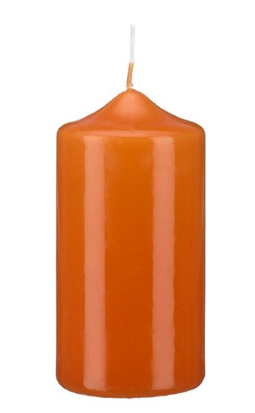 Stumpenkerzen Karotte Orange 80 x Ø 40 mm, 12 Stück