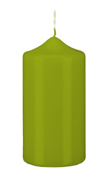 Stumpenkerzen Limonegrün 60 x Ø 40 mm, 12 Stück