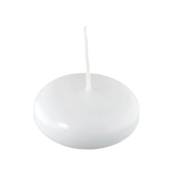 Schwimmkerzen Weiß 24 x Ø 60 mm, 20 Stück