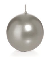 Kerzen Kugel Silber 50 mm, 12 Stück