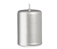 Stumpenkerzen Silber 60 x  Ø 40 mm, 12 Stück