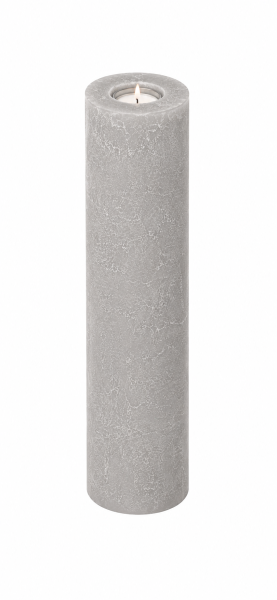 Rustik Kerzen mit Teelichteinsatz Basalt  300 x Ø 100 mm