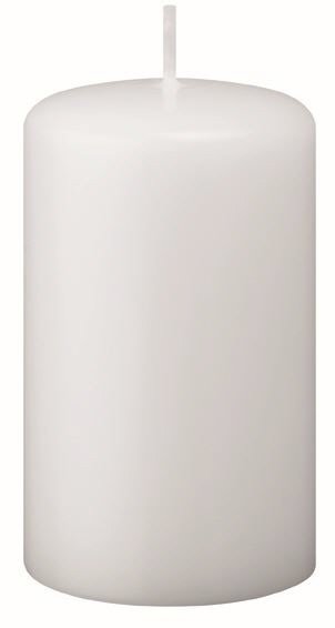 Stumpenkerzen (Flachkopf) Weiß 80 x Ø 60 mm, 16 Stück
