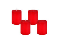 4er Set Scandic Stumpenkerzen durchgefärbt Antik-Rot...