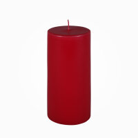Moderne Flachkopf Stumpenkerzen Antik-Rot 200 x Ø...