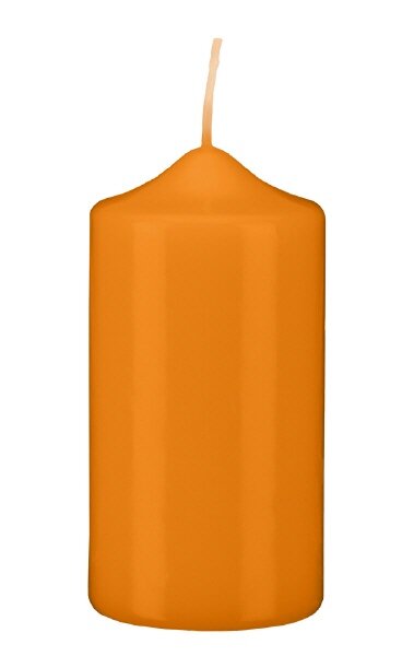 Stumpenkerzen Mango Orange 150 x Ø 50 mm, 12 Stück