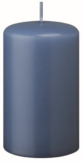Stumpenkerzen (Flachkopf) Jeans Blau 130 x Ø 70 mm, 12 Stück