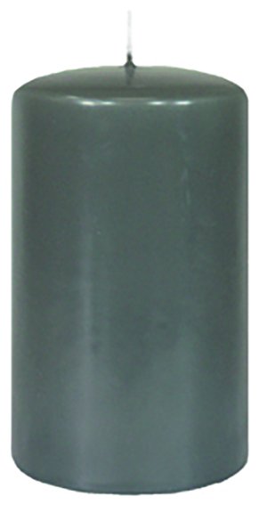 Stumpenkerzen (Flachkopf) Grau 120 x Ø 80 mm, 8 Stück