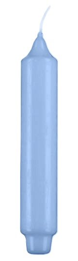 Stabkerzen mit Zapfenfuß Blue Bell Hellblau