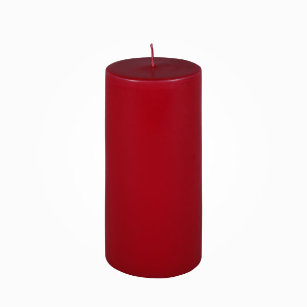 Moderne Flachkopf Stumpenkerzen Antik-Rot (Weihnachtsrot)