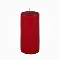 Moderne Flachkopf Stumpenkerzen Antik-Rot (Weihnachtsrot)