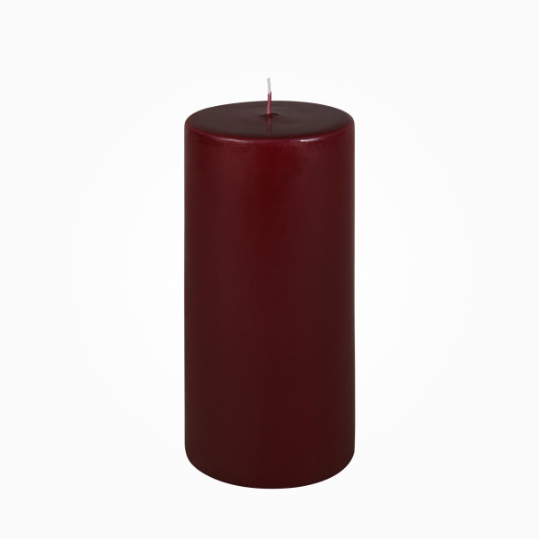 Moderne Flachkopf Stumpenkerzen Bordeaux