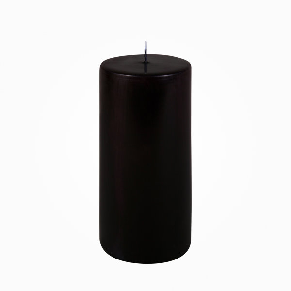 Moderne Flachkopf Stumpenkerzen Schwarz