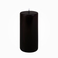 Moderne Flachkopf Stumpenkerzen Schwarz