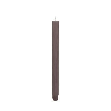 Flachkopf-Stabkerzen Dunkel-Leinen