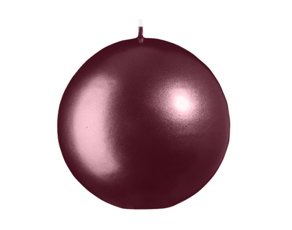 Kugelkerzen Burgundy Matt mit Metalleffekt