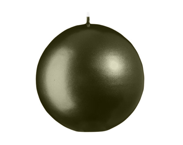 Kugelkerzen Olive Matt mit Metalleffekt
