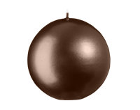 Kugelkerzen Brandy Matt mit Metalleffekt
