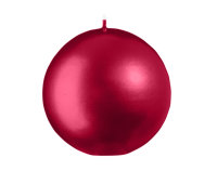 Kugelkerzen Weihnachtsrot mit Metalleffekt