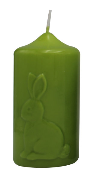Frühlingskerze "Rabbit" Limonegrün gelackt 120 x Ø 60 mm