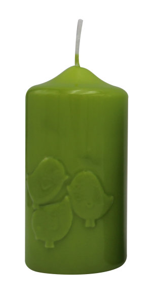 Frühlingskerze "Küken" Limonegrün gelackt 120 x Ø 60 mm