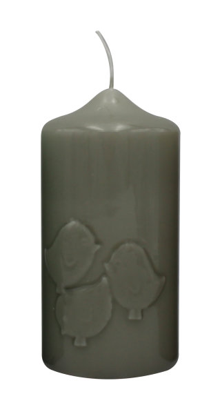 Frühlingskerze "Küken" Antikgrün gelackt 120 x Ø 60 mm