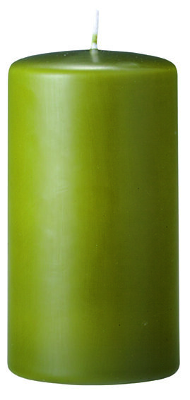 Stumpenkerzen (Flachkopf) Scottish Grün 80 x Ø 100 mm, 4 Stück