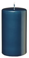 Stumpenkerzen (Flachkopf) Petrol Blau 180 x Ø 70...