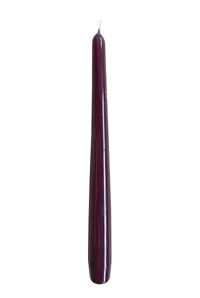 Gelackte Spitzkerzen Bordeaux 240 x Ø 23 mm, 12 Stück