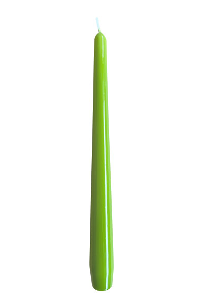 Gelackte Spitzkerzen Limonegrün 240 x Ø 23 mm, 12 Stück