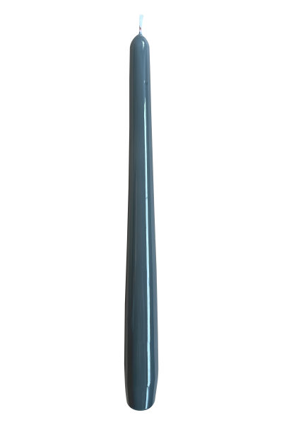Gelackte Spitzkerzen Grau 240 x Ø 23 mm, 12 Stück