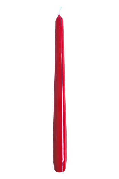 Gelackte Spitzkerzen Weihnachtsrot (Erdbeere) 240 x Ø 23 mm, 12 Stück