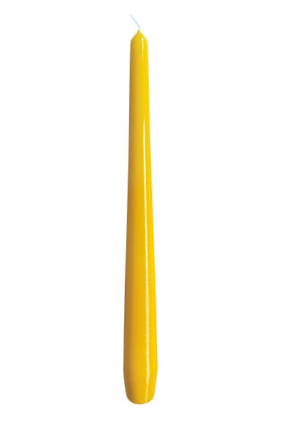Gelackte Spitzkerzen Goldgelb 290 x Ø 23 mm, 12 Stück