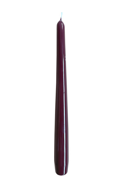 Gelackte Spitzkerzen Bordeaux 290 x Ø 23 mm, 12 Stück