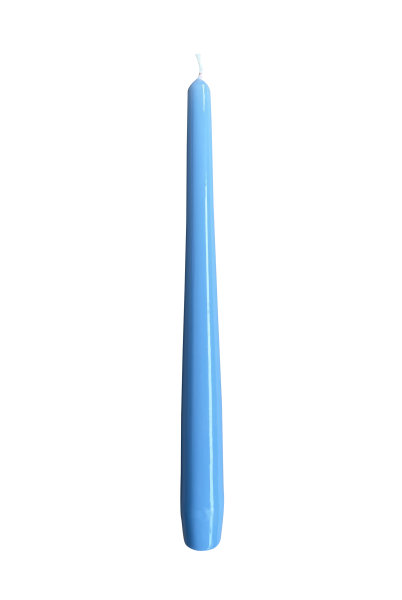 Gelackte Spitzkerzen Bluebell Hellblau 290 x Ø 23 mm, 12 Stück