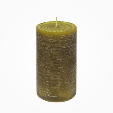 Nordische Reifkerzen Grüne Olive Ø 80 x 150 mm, 1 Stück