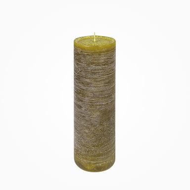 Nordische Reifkerzen Grüne Olive Ø 80 x 250 mm, 1 Stück