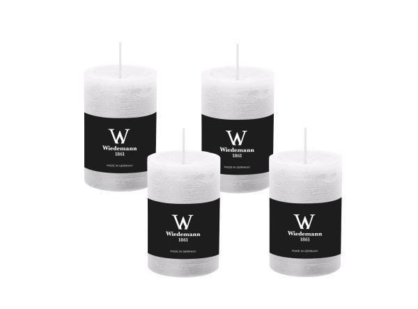 4er Set Rustik Marble Kerzen (durchgefärbt mit ASF) Weiß