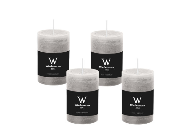 4er Set Rustik Marble Kerzen (durchgefärbt mit ASF) Betongrau